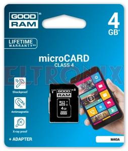 Obraz: KARTA PAMIĘCI MicroSDHC 4GB + ADAPTER SD GOODRAM