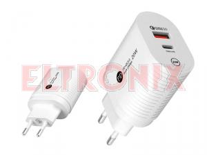 Obraz: ZASILACZ SIECIOWY QC3/20W +GN USB"C" 5V/4A 9V/2.4A 12V/1.8A