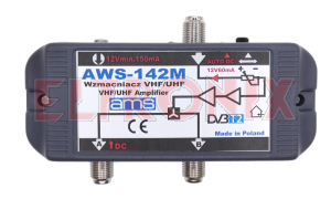 Obraz: WZMACNIACZ ANTENOWY AWS142M 1WEJŚCIE/2WYJŚCIA